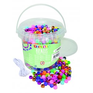 Perles en plastique en seau Congo - 1000 pcs Perles en plastique en seau Congo - 1000 pcs