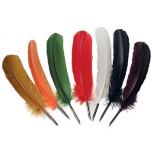 Stylo plume d'autruche manuscrit de calligraphie - Assortiment. Couleurs Stylo plume d'autruche manuscrit de calligraphie - Assortiment. Couleurs
