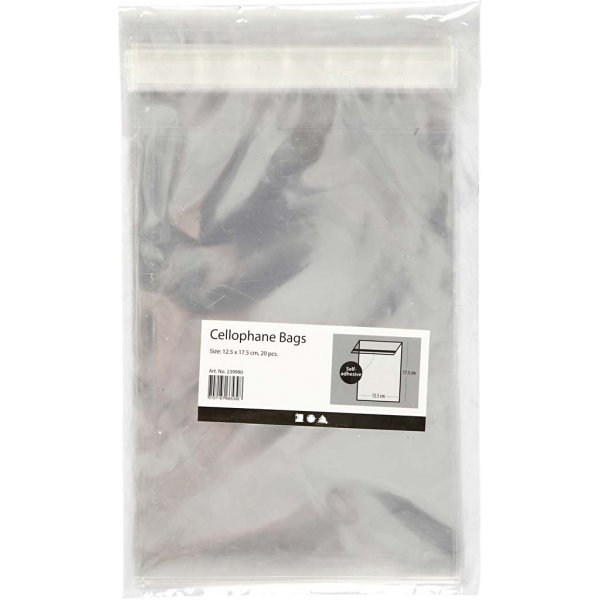 Sacs cellophane - 12,3 x 17,3 cm - 20 pcs Sacs cellophane - 12,3 x 17,3 cm - 20 pcs
