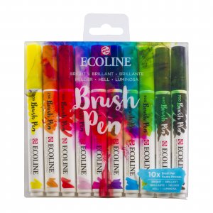 Lot de 10 stylos pinceaux Ecoline - Brillant Lot de 10 stylos pinceaux Ecoline - Brillant