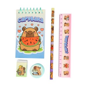 Ensemble d'�criture capybara - 5 pi�ces