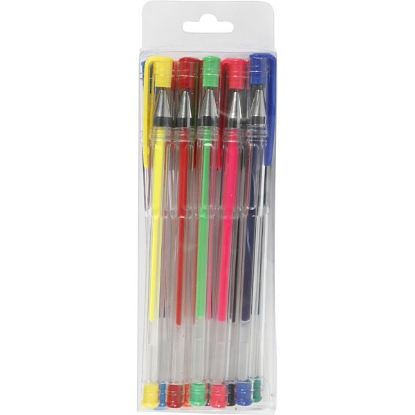 Stylos  bille gel - couleurs mlanges - 10 pcs