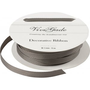 Ruban gros grain - gris - 15 m Ruban gros grain - gris - 15 m