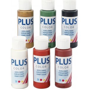 Peinture Plus Color Hobby - Couleurs de Noël - 6 x 60 ml Peinture Plus Color Hobby - Couleurs de Noël - 6 x 60 ml