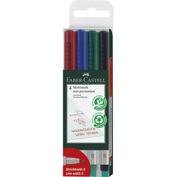 Stylo marqueur - Faber-Castell - Multimark non permanent - 4 pcs taille S