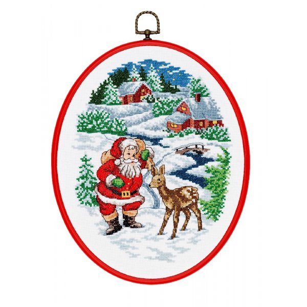 Kit de broderie Toile - Pre Nol avec cerf