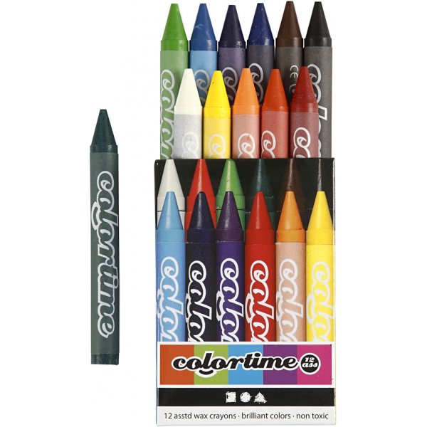 Crayons Colortime - couleurs mélangées - 12 pcs Crayons Colortime - couleurs mélangées - 12 pcs