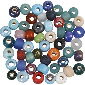 Mélange de perles de verre - rondes - couleurs mélangées - 500 g Mélange de perles de verre - rondes - couleurs mélangées - 500 g