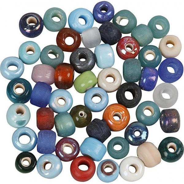Mlange de perles de verre - rondes - couleurs mlanges - 500 g