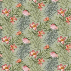Toile cirée PVC Fleur - Vert Toile cirée PVC Fleur - Vert
