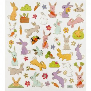 Autocollants - Lapins de Pâques, environ 50 pièces. Autocollants - Lapins de Pâques, environ 50 pièces.