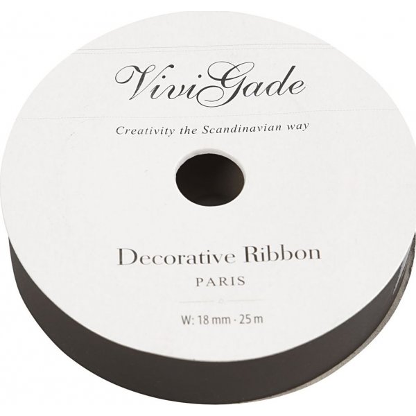 Ruban cadeau - noir - mat - 25 m