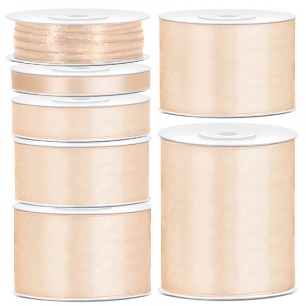 Ruban satin - 25 m - Blanc crème Ruban satin - 25 m - Blanc crème