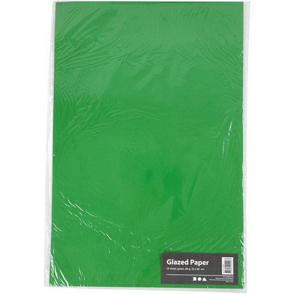 Papier glac - vert - 25 feuilles