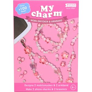 Ensemble de bijoux mobiles et bracelet en perles roses - cr�ez le v�tre