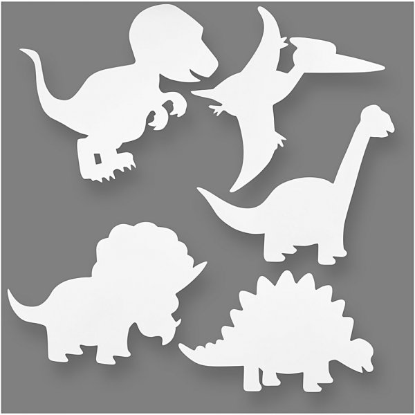 Figurines en carton TeaCH Me - Dinosaures - blanc - 16 pcs