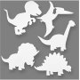 Figurines en carton TeaCH Me - Dinosaures - blanc - 16 pcs