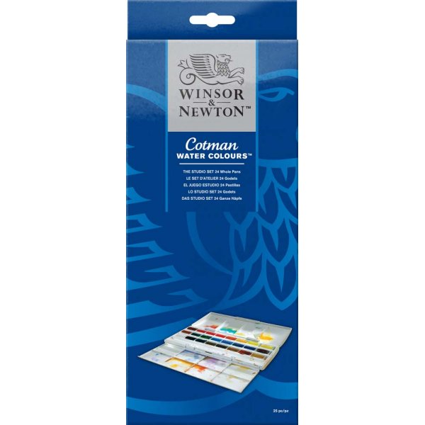 Peinture aquarelle W&N Cotman - Studio set 24 couleurs