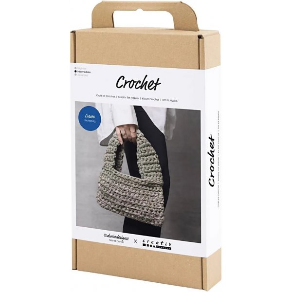 Kit DIY Crochet, vert olive, Sac solide