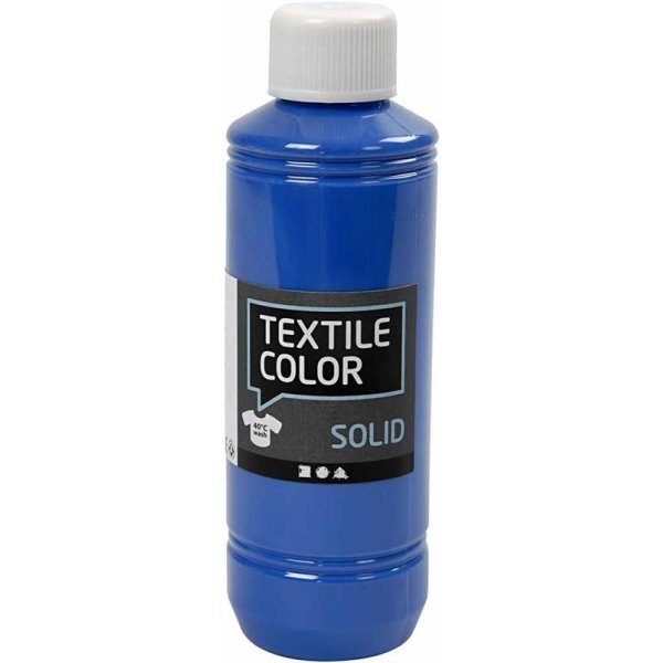 Peinture textile textile solide - bleu brillant - couvrante - 250 ml