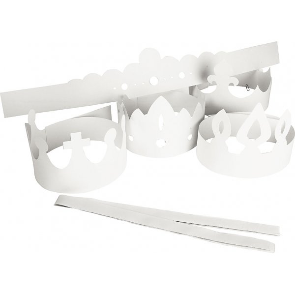 Couronnes en carton - blanches - 5 pcs Couronnes en carton - blanches - 5 pcs