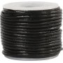 Cordon en cuir - noir - 1 mm - 10 m