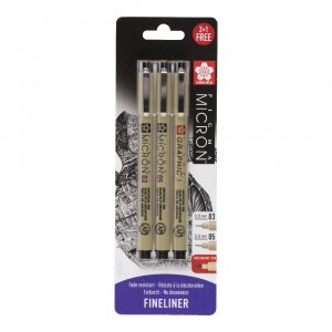 Coffret Fineliner Pigma Micron - 3 stylos (03, 05, 1) Coffret Fineliner Pigma Micron - 3 stylos (03, 05, 1)