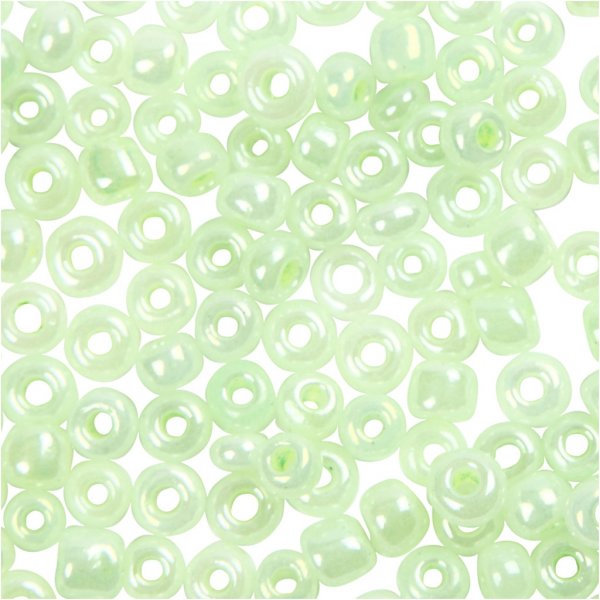 Perles de rocaille - vert tendre - 25 g