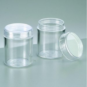 Récipient en plastique ø 3,9 cm x 4,9 cm - rond transparent, couvercle à vis Récipient en plastique ø 3,9 cm x 4,9 cm - rond transparent, couvercle à vis