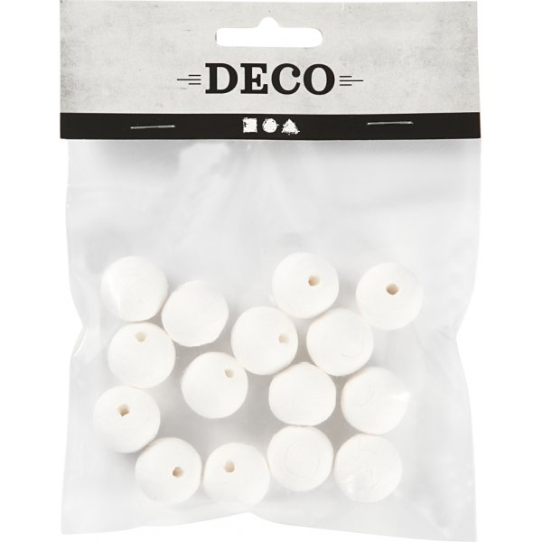 Boules de flirt - blanches - 20 mm - 15 pcs