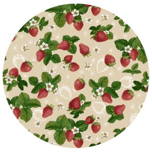 Toile cirée à motif fraise - Lin Toile cirée à motif fraise - Lin