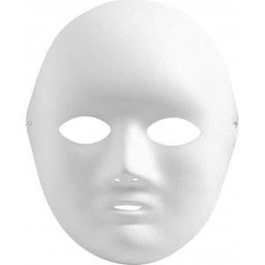 Masque complet en carton - blanc - 10 pcs Masque complet en carton - blanc - 10 pcs