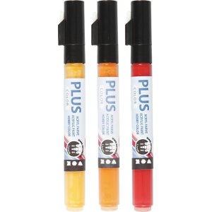 Marqueur Plus Color - citrouille - rouge cramoisi - soleil jaune - 3 pcs Marqueur Plus Color - citrouille - rouge cramoisi - soleil jaune - 3 pcs