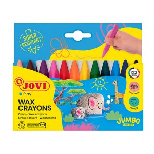 Crayon - Jovi - Jumbo 12 crayons de cire triangulaires Crayon - Jovi - Jumbo 12 crayons de cire triangulaires