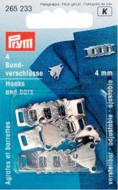 Crochets pour pantalons réglables en acier couleur argent 4 pcs Crochets pour pantalons réglables en acier couleur argent 4 pcs