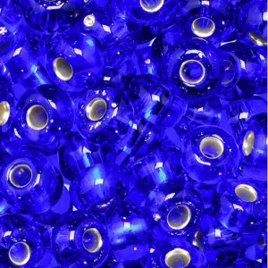 Perles rocaille ø 5,5 mm - bleu roi 17 g doublé argent Perles rocaille ø 5,5 mm - bleu roi 17 g doublé argent