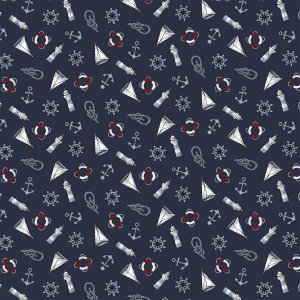 Tissu pour rideaux maritime bleu Tissu pour rideaux maritime bleu