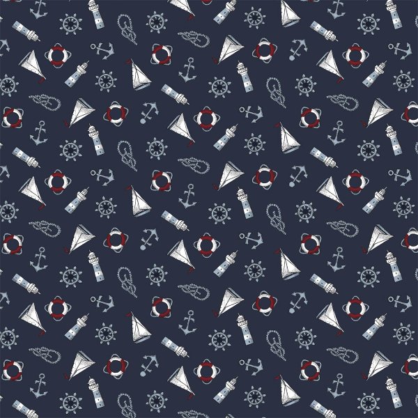 Tissu pour rideaux maritime bleu
