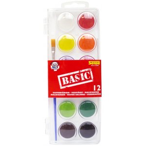Aquarelle 12 couleurs - pinceau inclus Sense Basic Aquarelle 12 couleurs - pinceau inclus Sense Basic