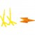 Becs et pattes de poulet en plastique - Orange et jaune, lot de 8 Becs et pattes de poulet en plastique - Orange et jaune, lot de 8