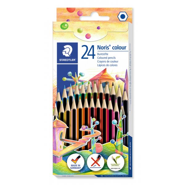 Crayons de couleur Noris - 24 crayons de différentes couleurs