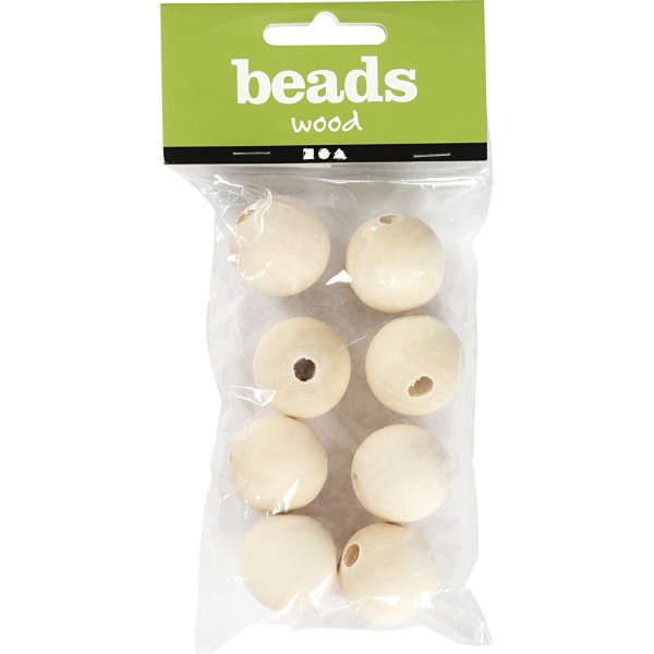 Perles en bois - Ø25 mm - 8 pcs Perles en bois - Ø25 mm - 8 pcs