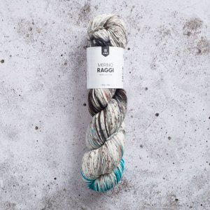 Mérinos Raggi 100g - Noir & aqua Mérinos Raggi 100g - Noir & aqua