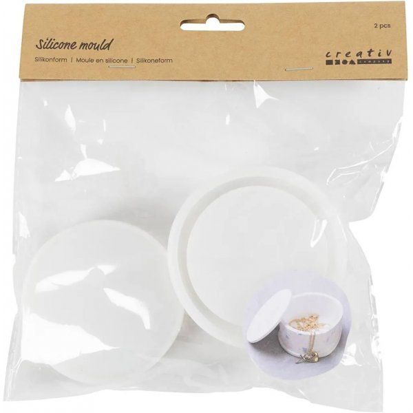 Moule en silicone, transparent mat, Pot avec couvercle Moule en silicone, transparent mat, Pot avec couvercle