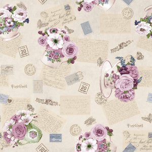 Bâche PVC Fleurs/Lettres - Rose Bâche PVC Fleurs/Lettres - Rose