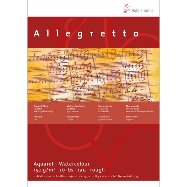 Bloc aquarelle Hahnemhle Allegretto 150g Fin-grossier