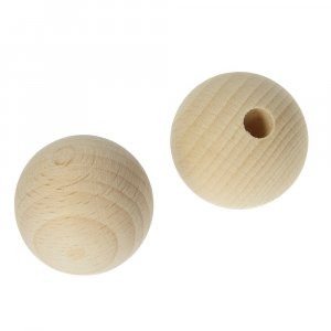 Boules en bois non traité avec demi-trous - 8mm 4 parties Boules en bois non traité avec demi-trous - 8mm 4 parties