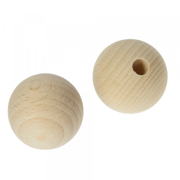 Boules en bois non trait avec demi-trous - 8mm 4 parties