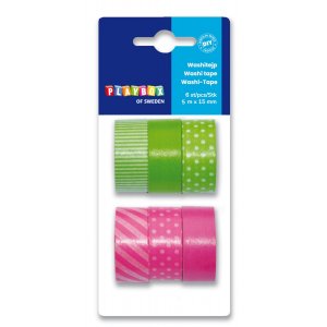Washitape 6-pack vert rose Washitape 6-pack vert rose