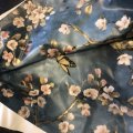 Image client Tissu ciré Fleurs & Oiseaux - Bleu